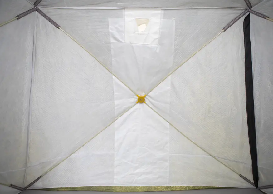 Палатка зимняя КУБ 4 камуфляж (трехслойная), с навесом