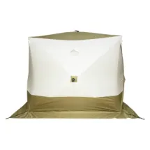 Палатка КУБ 2 Premium Long (трехслойная), оливковый-белый, Следопыт