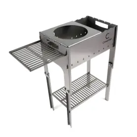 Мангал складной, 718х310х752 мм, со столиком и подставкой под казан, толщина 2 мм, в сумке, СЛЕДОПЫТ