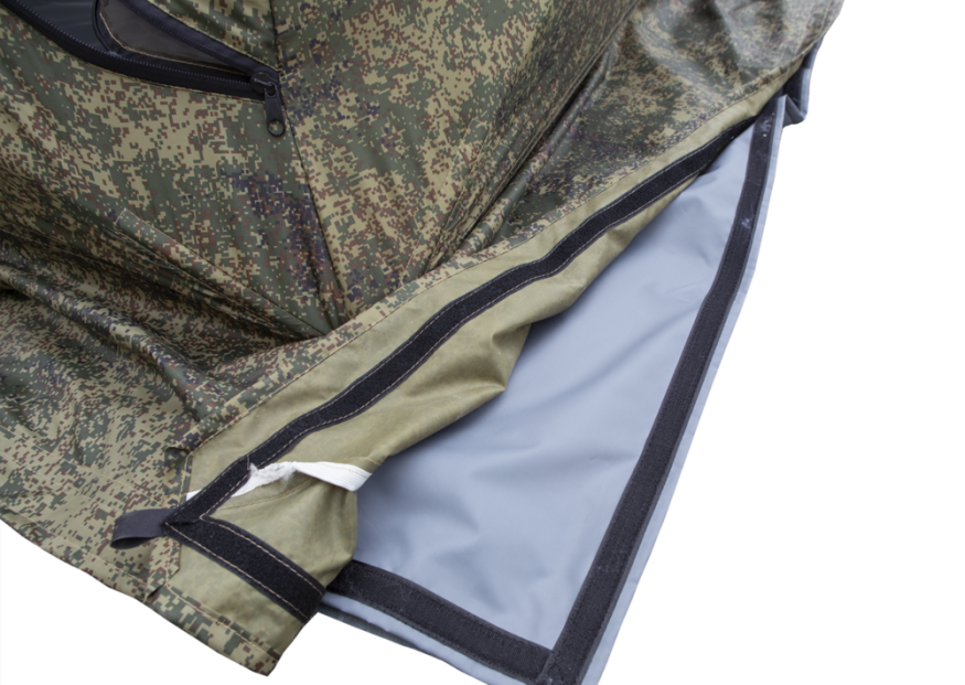 Палатка зимняя КУБ 3 Дубль (трехслойная, дышащая, камуфляж, москитная сетка)