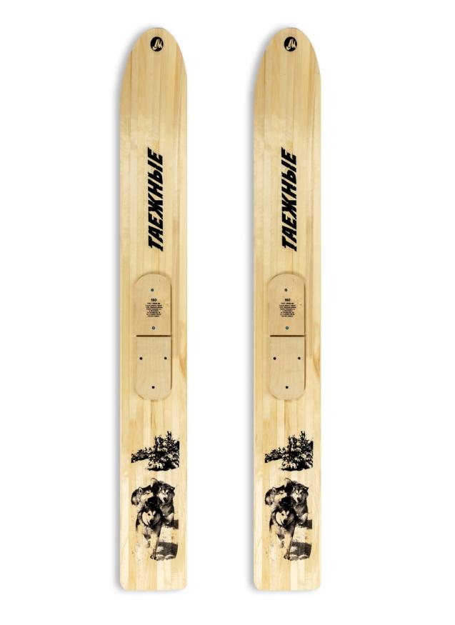 Лыжи ТАЕЖНЫЕ, дерево, длина 170 см, ширина 200 мм, без накладок