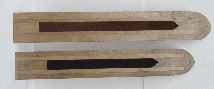 Лыжи Зима (береза, осина 220мм), длина 135 см, с камусом 70 мм(полоска)