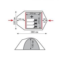 Палатка Tramp Lite Camp 3, зеленая