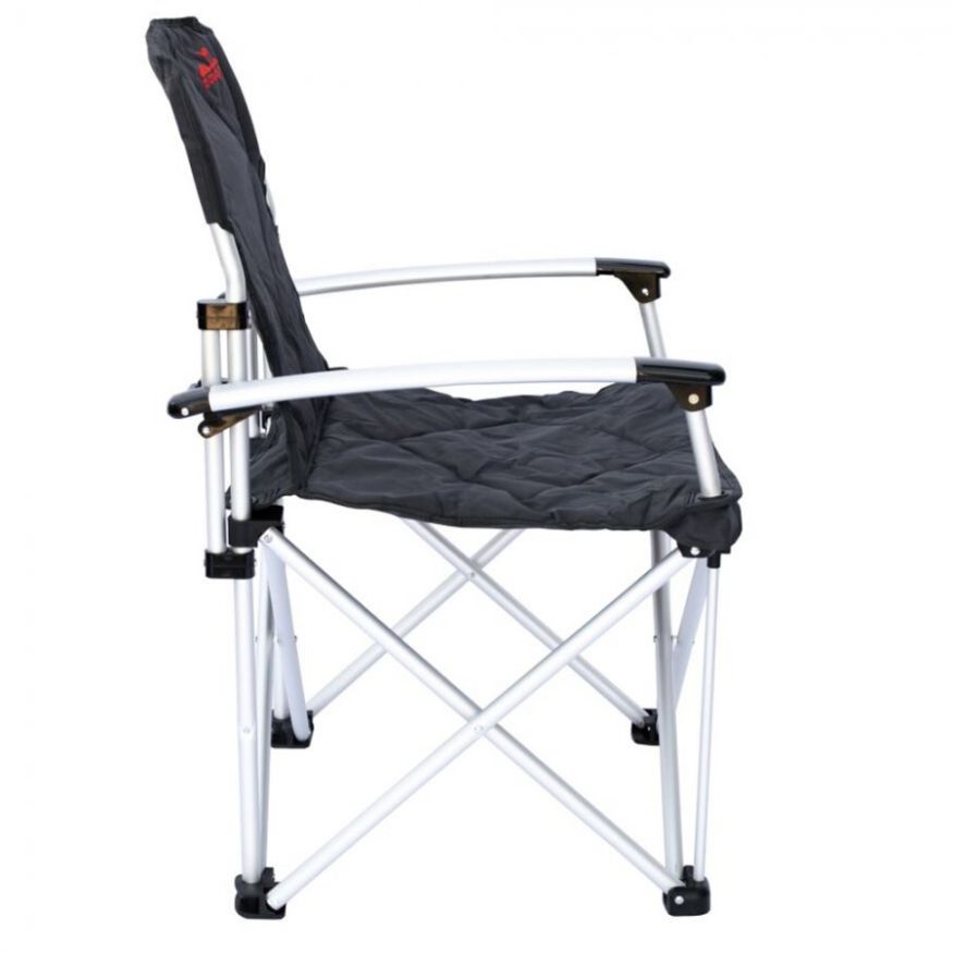 Tramp кресло раскладное с жесткими подлокотниками (черный/серый)